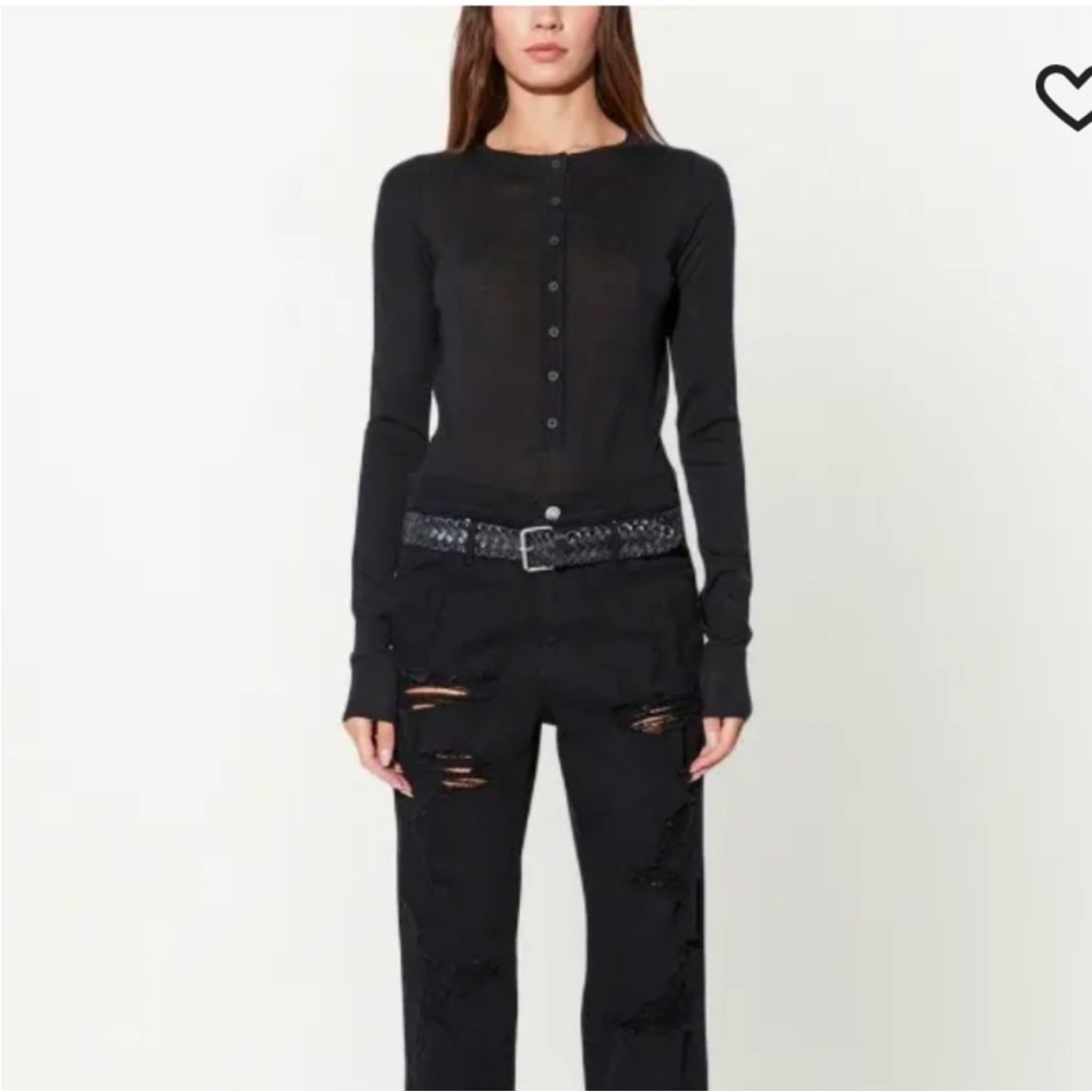 RTA Roy button-up bodysuit in black